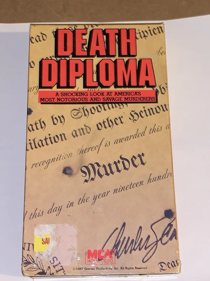 DEATH DIPLOMA VHS Video SERIAL KILLER manson hillside strangler lucas toole - Image 2 of 4