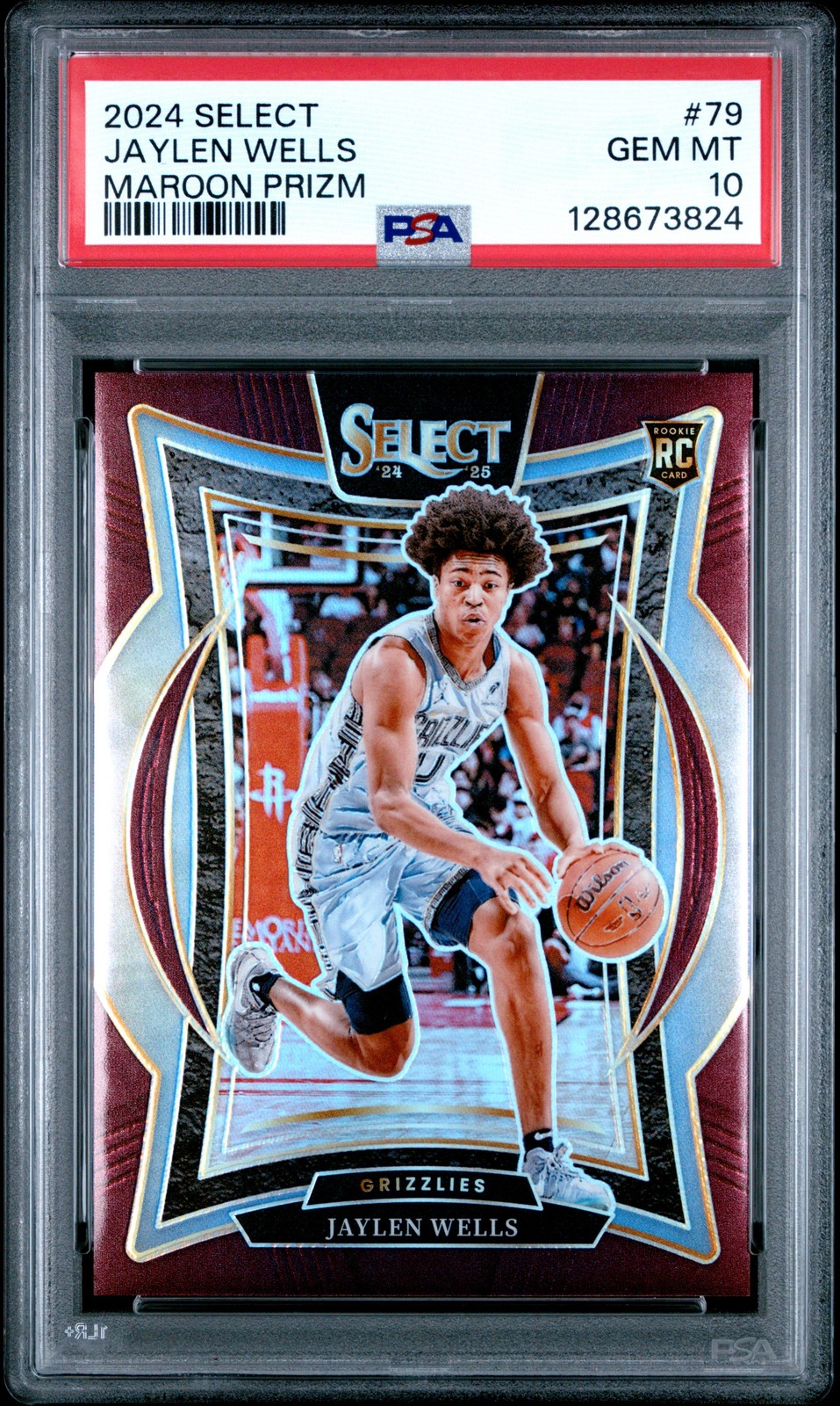 2024 PANINI SELECT MAROON PRIZM #79 JAYLEN WELLS 32/175 PSA 10
