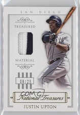 2015 Panini National Treasures Treasured Materials Prime 6/25 Justin Upton ms9