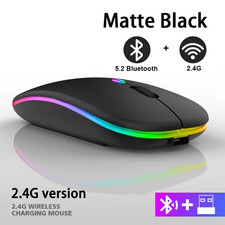 RGB Wireless Bluetooth Mouse 3600DPI Rechargeable 2.4GHz LED Backlit Ergonomic