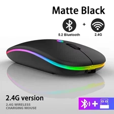 RGB Wireless Bluetooth Mouse 3600DPI Rechargeable 2.4GHz LED Backlit Ergonomic