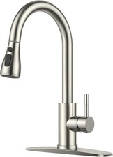 FORIOUS Kitchen Faucets with Pull Down Sprayer, Brushed Nickel High Arc Single H
