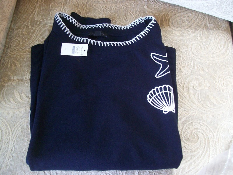 Talbots Summer 2026  Shell Sweater    Navy Size Large