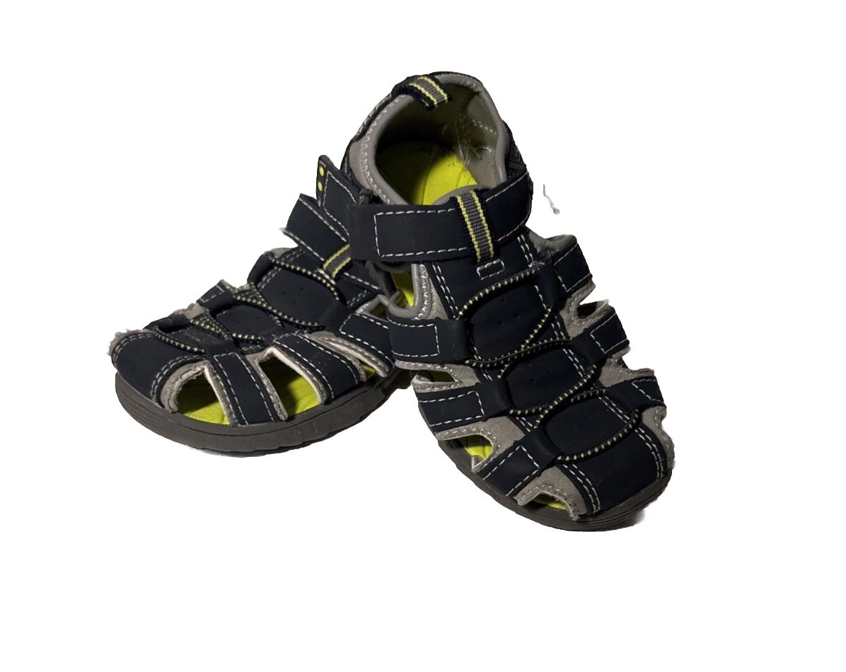 Eddie Bauer Edmund T Closed Toe Sandals -Navy Blue Gray Little Kid Size 10M