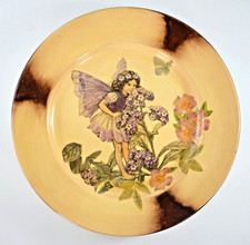 VINTAGE DECOUPAGE CICELY MARY BARKER BLUMENFEE DEKOTELLER 24cm Durchmesser