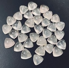 Rare 7mm Rose Quartz Translucent Trillion Cabochon for Jewelry