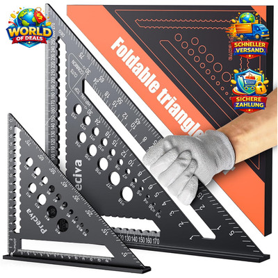 Zimmermannswinkel Set 18cm + 30cm Metall Aluminium Winkelführung