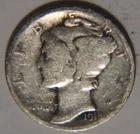1918 P Mercury Dime 10C Cents Coin Silver