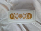 Pyrex Vintage Butterfly Gold Butter Dish with Lid White Milk Glass