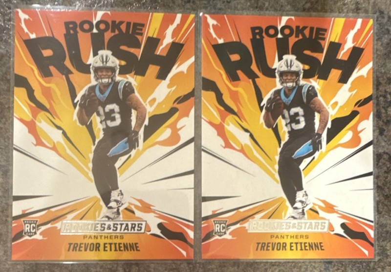 Panini Rookies & Stars NFL Panthers Trevor Etienne 2025 Rookie Rush 2 Card Lot