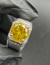 2Ct Round Cut Lab-Created Citrine Custom Engagement Ring 14K White Gold Plated