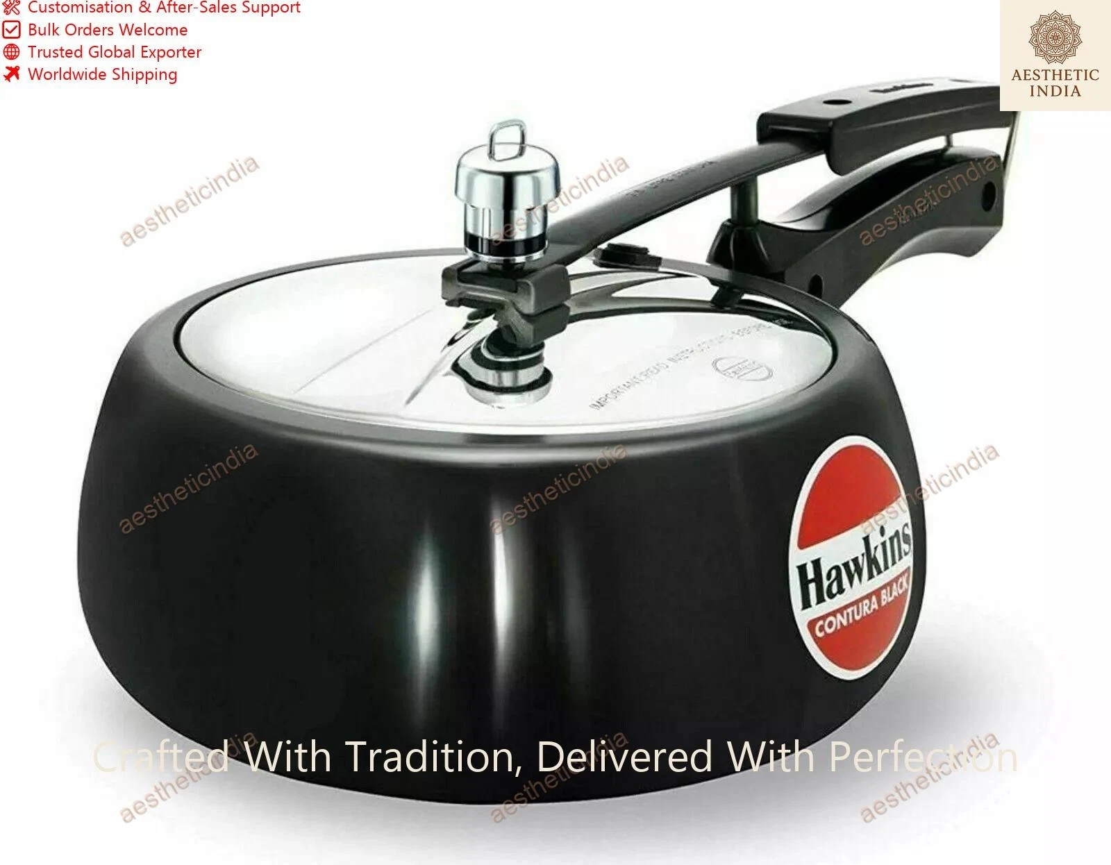 Hawkins Pressure Cooker 3.5 Liters Contura Hard Anodised Aluminium Black