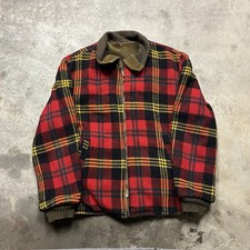 VTG Reversible 60s Rockabilly Ricky Jacket Mens 42 Red Plaid Green Cord Conmatic