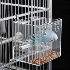 Automatic No-Mess Bird Feeder Seed Food Container for Parakeet Cockatiel Parrot
