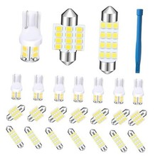 24PCS Dome Light Car Interior LED Bulb Kit - T10 194 DE3175 578 31mm 42mm White
