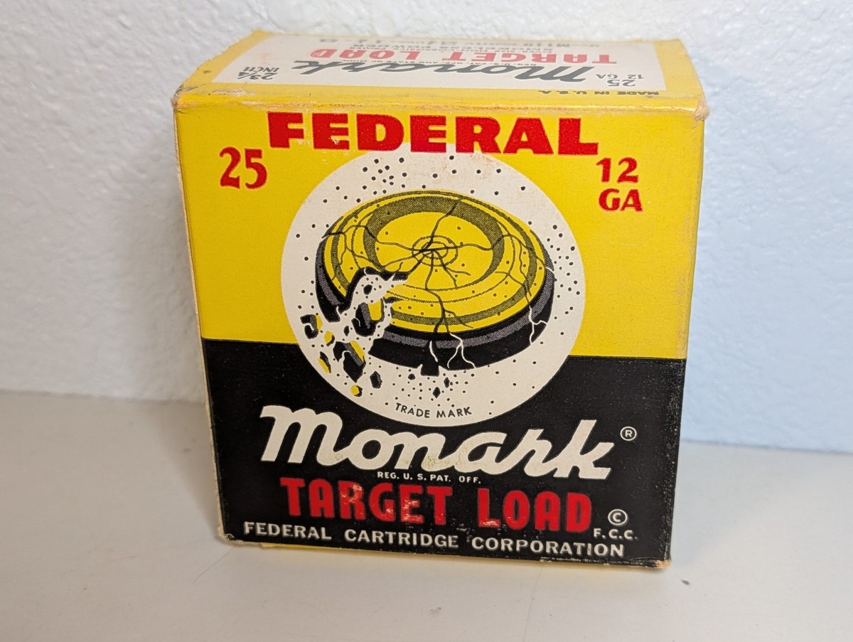 Vintage Federal Monark 12 Gauge ShotGun Cartridge Shell Box Empty