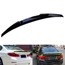 Schwarz Glanz Spoiler Heckspoiler Heckflügel Lippe für BMW 5er F90 G30 2017-2023