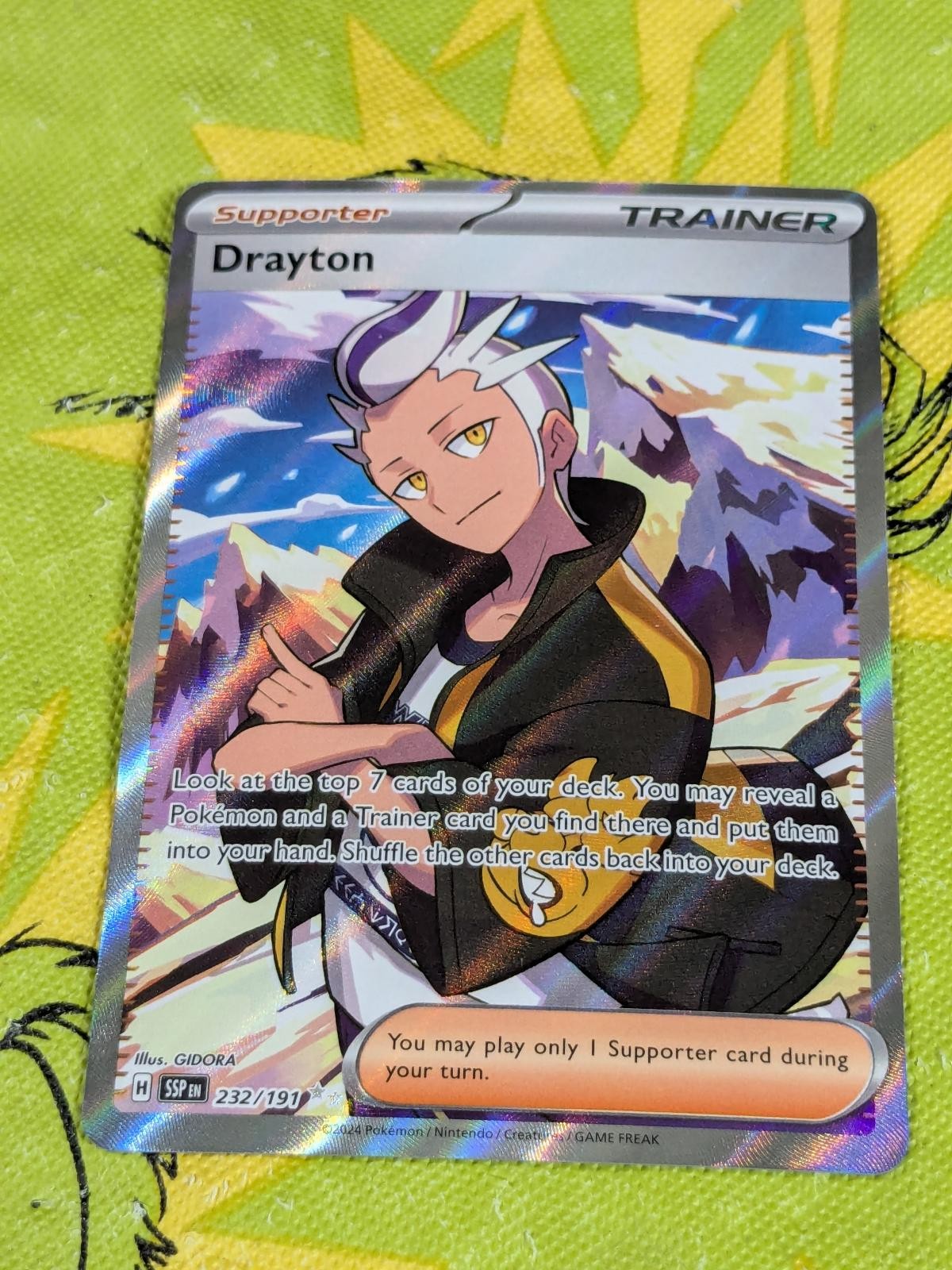 Drayton 232/191 Ultra Rare Surging Sparks Pokemon Holo Near Mint