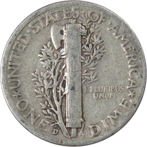 1944 D Mercury Dime VG Very Good 90% Silver 10c US Coin Collectible - Picture 2 of 2