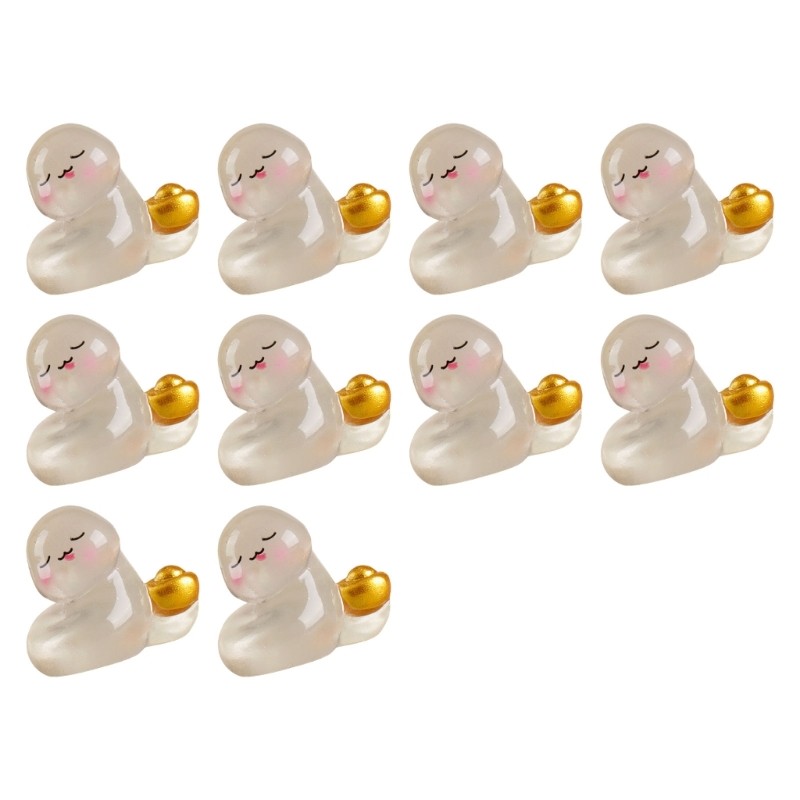 10Pcs Luminouses Mini Snake Resins Miniatures Snake Glowing in Dark Fairys