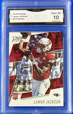 2018 Panini Prestige Lamar Jackson #279 Rookie Card RC GMA 10 Gem Mint. rookie card picture