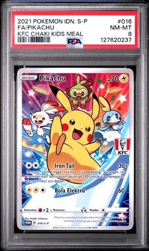 Pokemon Indonesian KFC Kids Meal Pikachu #016 PSA 8