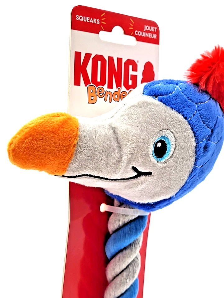 KONG Bendeez Pájaro Grande Chirriante Arrugado Peluche Perro Cuerda Juguete 17" Foto 3 de 4