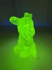 Fenton Scottie Dog Vaseline Yellow Uranium Glass Figurine, MINT