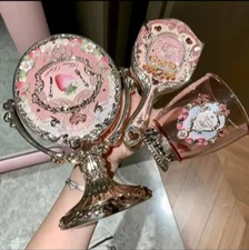 flower knows 9th aniversary desktop mirror air cushion comb brush bucket set