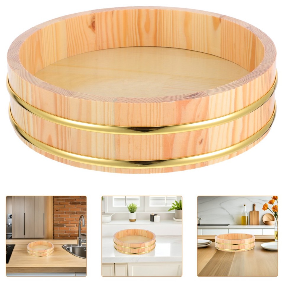 Wooden Sushi Rice Preparation Bowl Tub for Restaurant Bread Basket ...