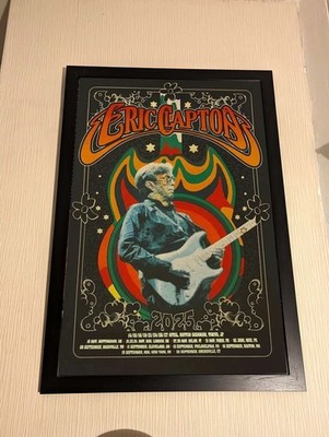 Eric Clapton 2025 World Tour Nashville Boston Tokyo Concert Poster