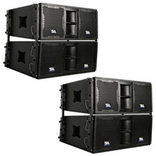 Four Premium Passive 2x10 Line Array Speakers with Dual Compression Drivers