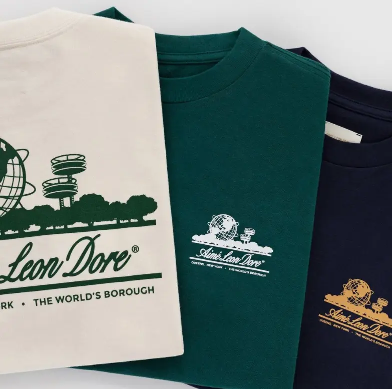 Aime Leon dore unisphere printed logo t-shirt Short 100% cotton Summer Top