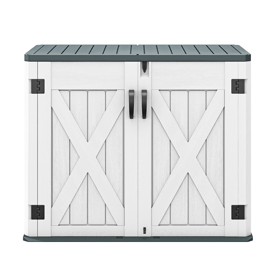 Outdoor Horizontal Storage Shed 35 CuFT Weatherproof Patio Garden Deck