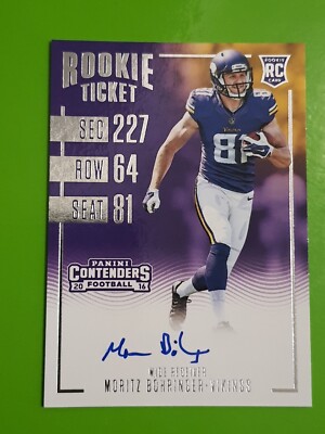 2016 Panini Contenders #339 Moritz Böhringer Vikings RC Rookie Ticket Autograph