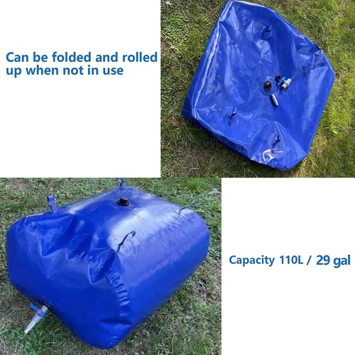 Portable Water Storage Container Bag Bladder Collapsible Tank 29Gal/110L, Valve - Picture 4 of 14