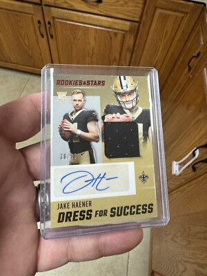 2023 Panini Rookies & Stars Base Jake Haener Auto-Patch Dressed Success RC-# /99