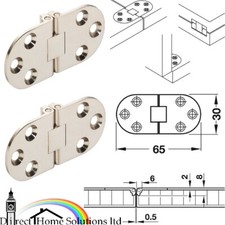 2 X HAFELE POLISHED NICKEL SELF SUPPORTING FOLDING TABLE HINGES FLUSH MOUNTED