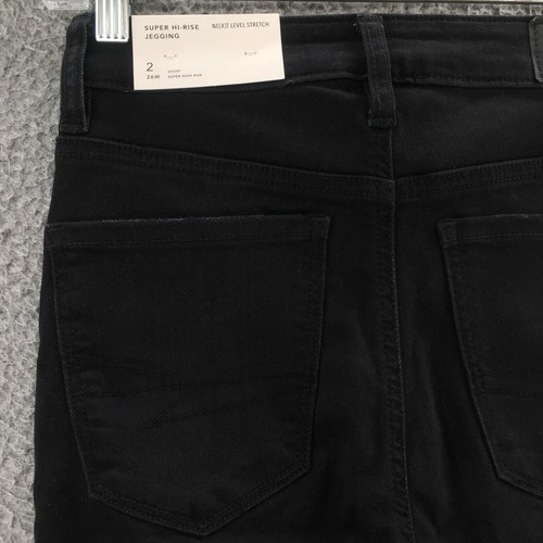 American Eagle Super High Rise Jegging Jeans Womens 2S (actual 26x27) Black NEW - Picture 14 of 24
