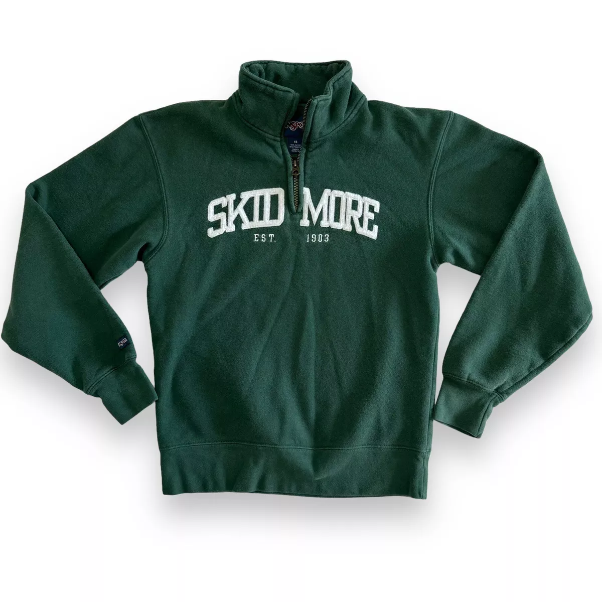 JanSport Skidmore College Size XS Pullover 1 4 Zip Green Sweatshirt
