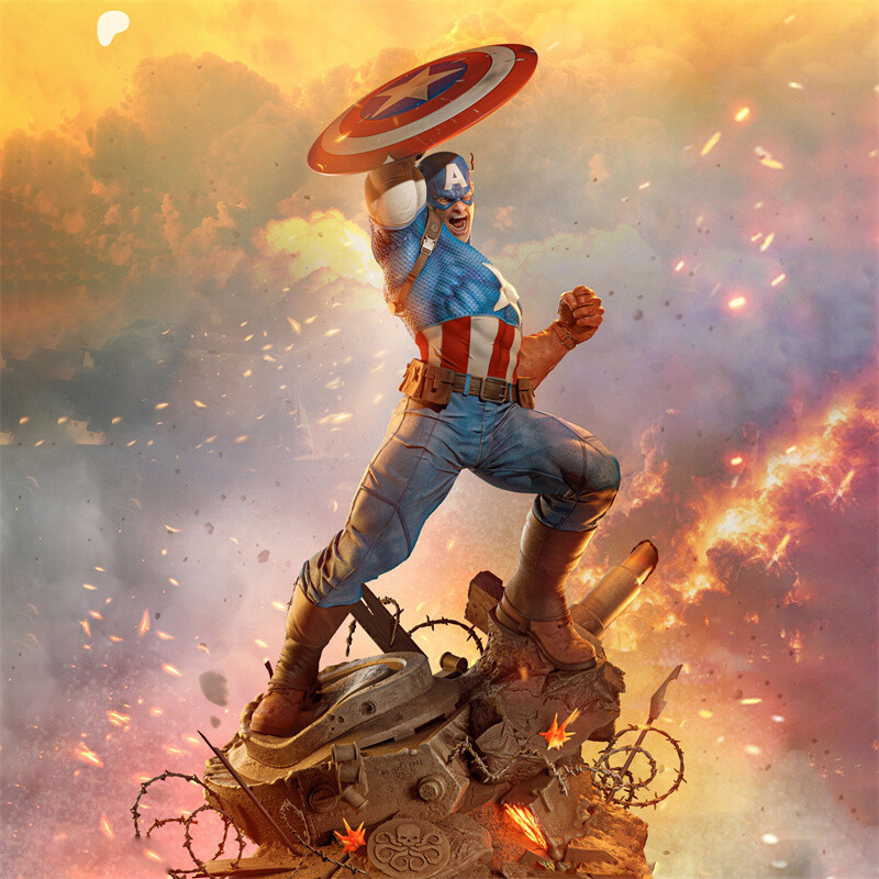 1/4 63cm Captain America 3D print figure Model Kit Unpainted