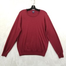 J Crew Sweater Men Large Red Wool Blend Lightweight Crew Neck Pullover Outdoor
