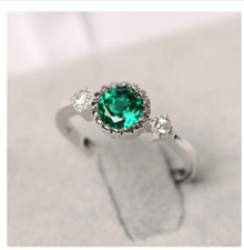 Natural Emerald Ring 925 Sterling Silver Ring Handmade Ring Wedding Ring