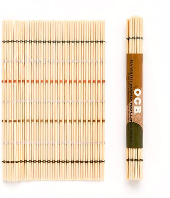OCB Bamboo Hand Rolling Mat, Works With Any Size Rolling Paper (1 Mat)