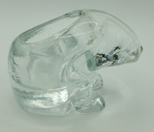 Vintage Clear Glass Polar Bear Candle Holder Votive Tea Light