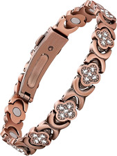 Pulsera de cobre puro para mujer, con imán ultraresistente