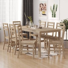 8x Solid Wood Acacia Dining Chairs Home Living Room Furniture Wooden S7J6