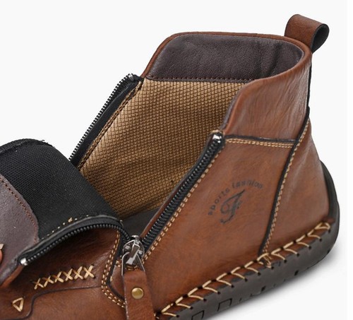 Retro Round Toe British High Top Zipper Ankle Boots Men's Shoes Western Style 46 - Picture 14 of 23