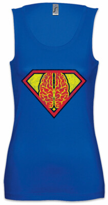 Superbrain Damen Tank Top Fun Geek Nerd Scientist Teacher Coder Developer