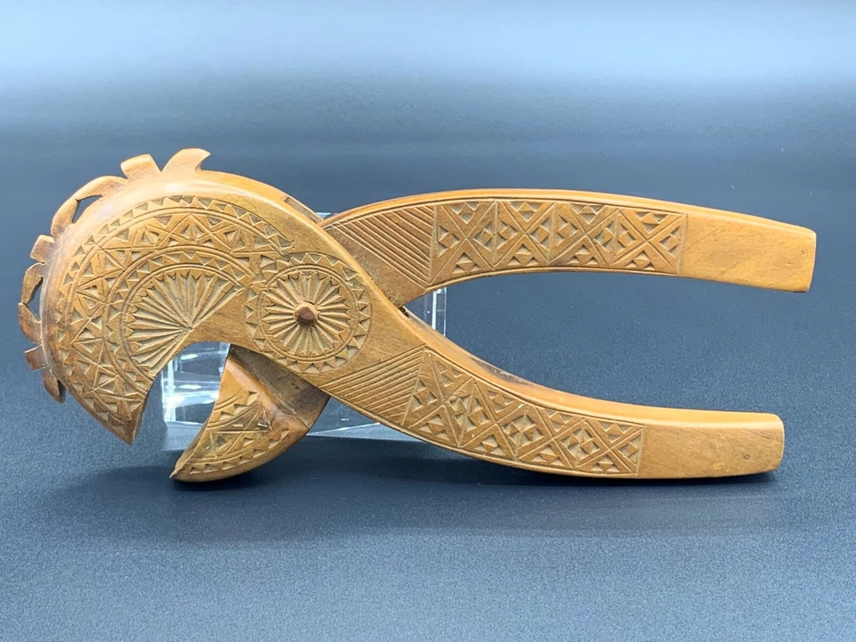 c.1960's East European Embossed  Wood Folk Art Nutcracker Hand Made Pliers Style - Image 2 of 4